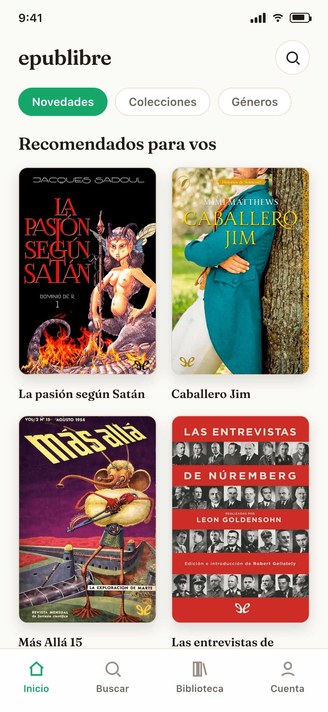 Catálogo de epublibre con portadas de libros para explorar y descargar.